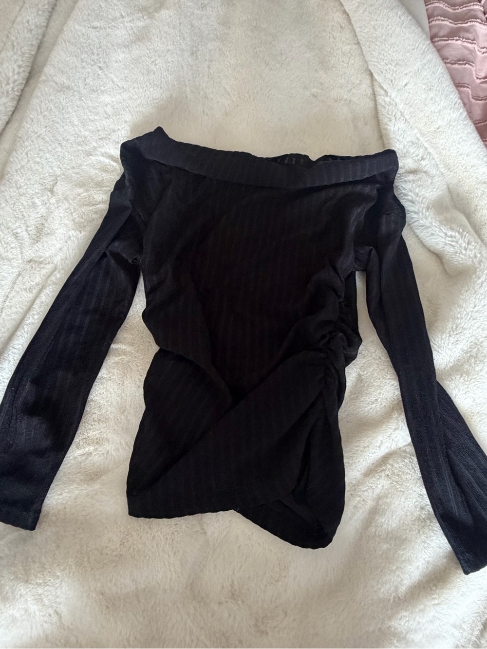 Off-Shoulder Black Women's Long Sleeve